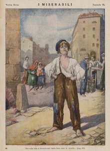 Ilustrace k Bídníkům od Victora Huga (barevná litografie)
