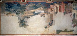 Alegorie špatné vlády, detail ze Sala della Pace v Palazzo Pubblico, Siena od Ambrogio Lorenzetti