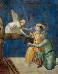Alegorie dobré vlády, komutativní spravedlnosti nebo komutativního trestu, detail z Alegorie a účinky dobré a špatné vlády na město a venkov od Ambrogio Lorenzetti