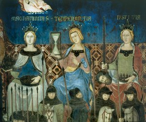 Alegorie dobré vlády ... (nástěnná malba) od Ambrogio Lorenzetti