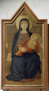 Panna Maria a Dítě Ježíš - tempera na dřevě od Ambrogio Lorenzetti