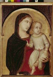Panna a dítě (tempera a plátek zlata na dřevě, cca 1335) od Ambrogio Lorenzetti
