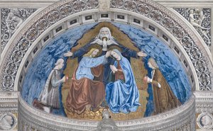 Korunování Panny Marie Bohem a Duchem svatým mezi Francescem a Ludovico Sforzou, 1500-1522