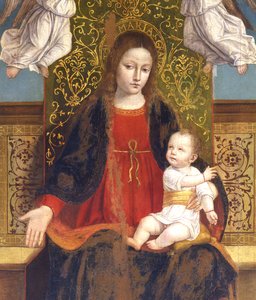 Madonna a dítě, detail