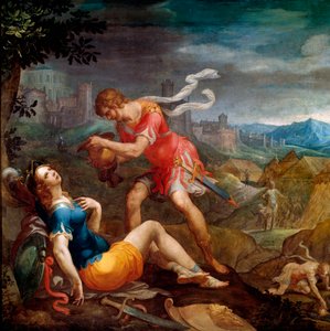 Tancrede křtí Clorinde Ilustrace k básni „La jerusalem delivree““ od Torquata Tassa (známého jako Le Muche