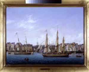 Le port du Havre, Louis Garneray, sd. kolem 1820, Olej na plátně, V. 0,330; L. 0,460. CCIP Sb. od Ambroise Louis Garneray