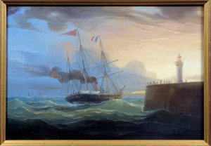 Steam Outgoing the Harbour Obraz Louise Garneraye (1783-1857) Fecamp z 19. století, Muzeum Newfoundlandu od Ambroise Louis Garneray