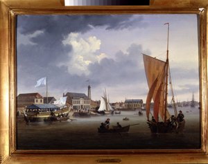 Přístav Lorient - obraz Louise Garneraye, kolem 1820, Olej na plátně, V. 0,330; L. 0,460. CCIP Sb.