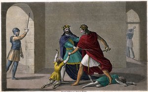 Childebert Nechal jsem Clotaire (Clothaire) povraždit děti jejich bratra Clodomira, krále Orleansu, jehož státy sdílejí. Navrhl a vyryl Ambroise Tardieu v roce 1825. od Ambroise Tardieu