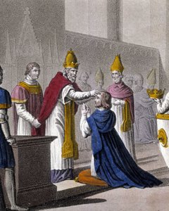 Louis II byl vysvěcen podruhé na koncilu v Troyes Janem VIII. v roce 879 (detail 33595). Navrhl a vyryl Ambroise Tardieu v roce 1825. od Ambroise Tardieu