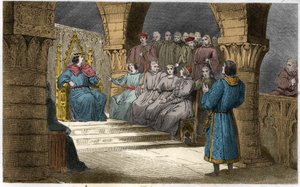 Philip V (1294-1322) Vysoký a Generální státy odmítají nároky Jeanne II (Salicův zákon) - Philippe V dit „“Le Long““ (1294-1322) – The States-Generaux, svolaný do Louvru, prohlásil Filipa V. králem a vyloučil z koruny jeho neteř Jeann od Ambroise Tardieu