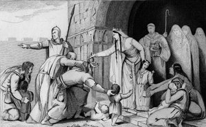 Královna Bathilda 626 nebo 627 až 680 dává peníze chudým - Batilde (nebo Bathilde, manželka Chlodvíka II.) ruší tribut, který Galové platili po hlavě, malí i velcí, zjišťujíc, že někteří rodiče příliš chudí na to, aby zaplatili, nechají své nové zemřít - C od Ambroise Tardieu