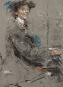 Dame Ethel Smyth (pastel na šedém papíře)