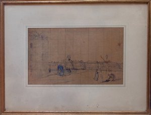 Le Quai de Carenage, Le Pollet, 1928 (tužka a wc na papíře) od Ambrose McEvoy