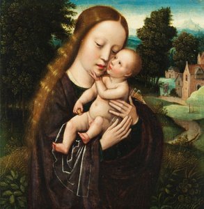 Ambrosius Benson Maria s dítětem v krajině od Ambrosius Benson