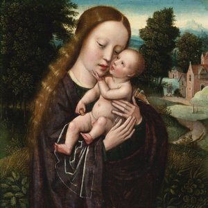Panna a dítě - Ambrosius Benson (1495-1550). Olej na dřevě. Rozměr: 14,5 x 14,5 cm. Soukromá sbírka