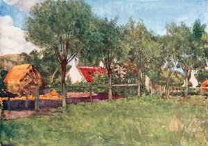 Zemědělská usedlost (barevná litografie) od Amedee (after) Forestier