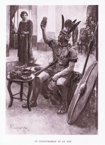 Pěšák v hostinci, ilustrace z The Roman Soldier, 1928