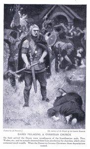 Dánové drancují křesťanský kostel, 20. léta 20. století od Amedee Forestier