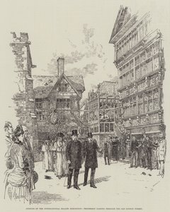 Zahájení mezinárodní výstavy zdraví, průvod procházející ulicí Old London Street od Amedee Forestier