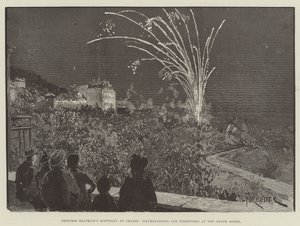 Narozeniny princezny Beatrice v Grasse, Iluminace a ohňostroj v Grand Hotelu od Amedee Forestier