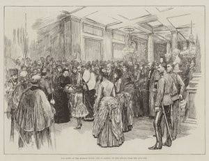 Královna v Mansion House, City of London, při svém návratu z East Endu