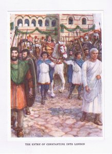 Konstantinův vstup do Londýna, ilustrace z The Roman Soldier, 1928