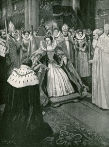 Představení rukavic lordem z Manor of Worksop při korunovaci Alžběty od Amedee Forestier