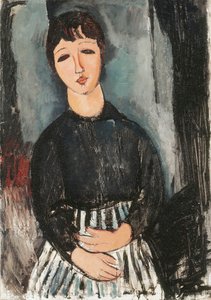 Sluha v pruhované zástěře, 1916 od Amedeo Modigliani