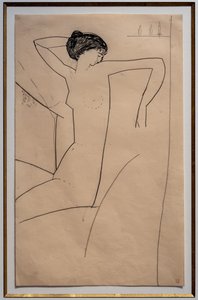 Anna Achmatovová, sedící nahá, s hlavou opřenou o levé rameno od Amedeo Modigliani