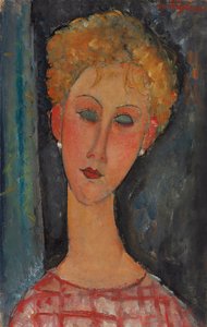 Blondýnka s kudrnatými vlasy; Blondýnka s náušnicemi, cca 1918-1919 od Amedeo Modigliani