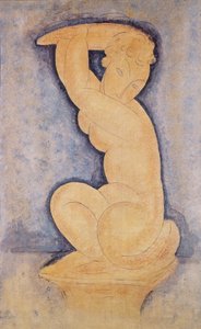 Caryatid, 1914 (tužka a wc) od Amedeo Modigliani
