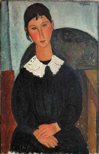 Elvira s bílým límečkem, 1917-1918. od Amedeo Modigliani