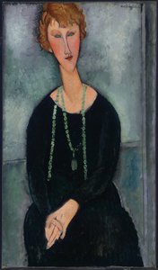 Žena se zeleným náhrdelníkem (Madame Menier) od Amedeo Modigliani