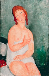 Mladá žena s košilí - Malba Amedea Modiglianiho (1884-1920) od Amedeo Modigliani
