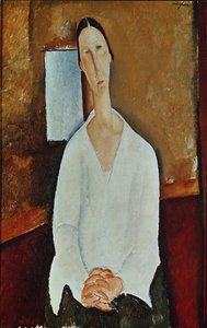 Madame Zborowska se sepjatýma rukama, kolem roku 1917 od Amedeo Modigliani