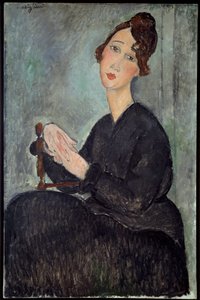 Portrét Dedie (Odette Hayden) Obraz Amedea Modiglianiho (1884-1920) 1918 Sun. 0,92x0,6 m - Paříž, musee national d