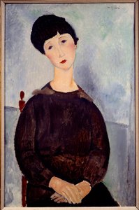 Portrét sedící hnědé dívky namaloval Amedeo Modigliani od Amedeo Modigliani