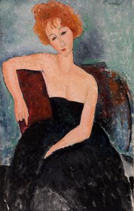 Zrzavá dívka ve večerních šatech od Amedeo Modigliani