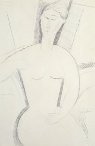 Sedící žena (tužka) od Amedeo Modigliani