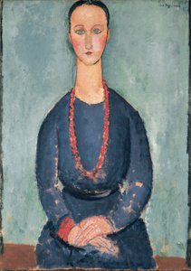 Žena s červeným náhrdelníkem, 1918 od Amedeo Modigliani