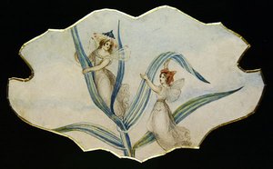 Fairy Gossip, cca 1860 (akvarel a tužka na papíře) od Amelia Jane Murray