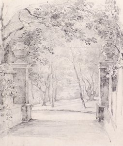 Pohled od vchodu do Bromley, c.1810 (tužka) od Amelia Long