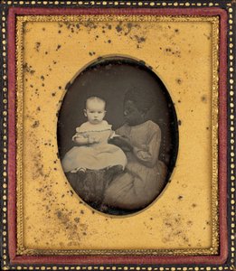 Portrét dítěte a mladé ženy od American 19th Century