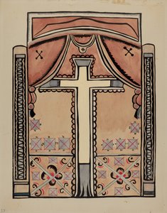Panel - Kříž a závěsy od American 20th Century