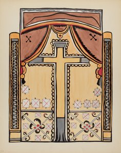Talíř 13: Design s křížem: Z portfolia "Španělské koloniální návrhy Nového Mexika" od American 20th Century