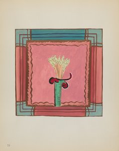 Talíř 16: Pšeničný snop, oltářní panel: Z portfolia "Španělské koloniální návrhy Nového Mexika" od American 20th Century
