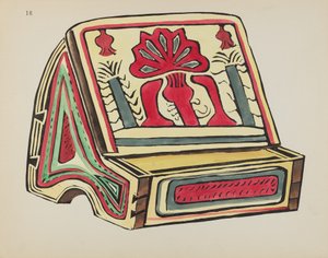 Talíř 18: Stojan na čtení: Z portfolia "Španělské koloniální návrhy Nového Mexika" od American 20th Century