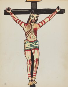Deska 26: Kristus ukřižovaný, Taos: Z portfolia „Španělské koloniální návrhy Nového Mexika“ od American 20th Century
