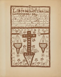 Deska 2: Jemez Book of Baptisms: Z portfolia „Španělské koloniální návrhy Nového Mexika“ od American 20th Century